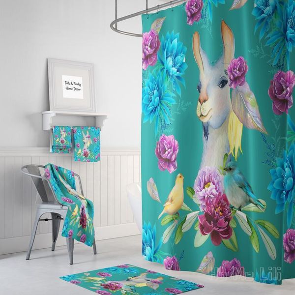

shower curtains pretty llama curtain bathroom decoration