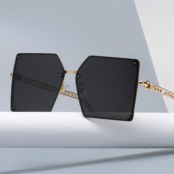 

sunglasses 2021 simple square large frame women quadrilateral sun glasses for feminino retro uv400, White;black