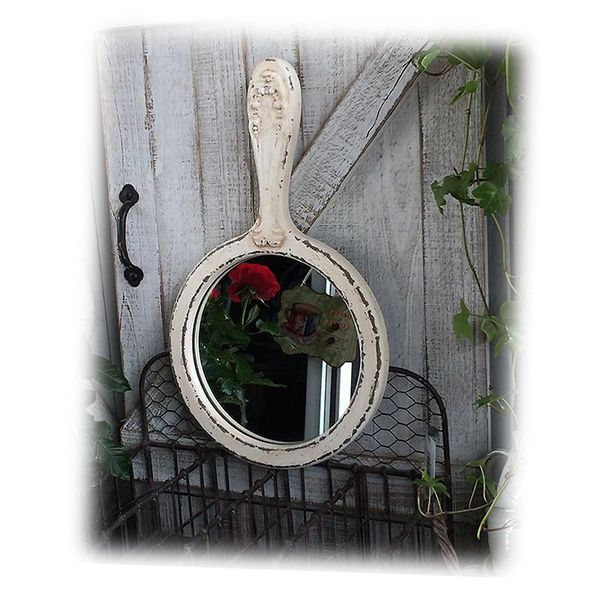 

mirrors paddle handcrafted retro vintage white wood decorative wall mirror
