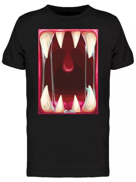 

spooky fangs tee men's -image by shutterstock, White;black