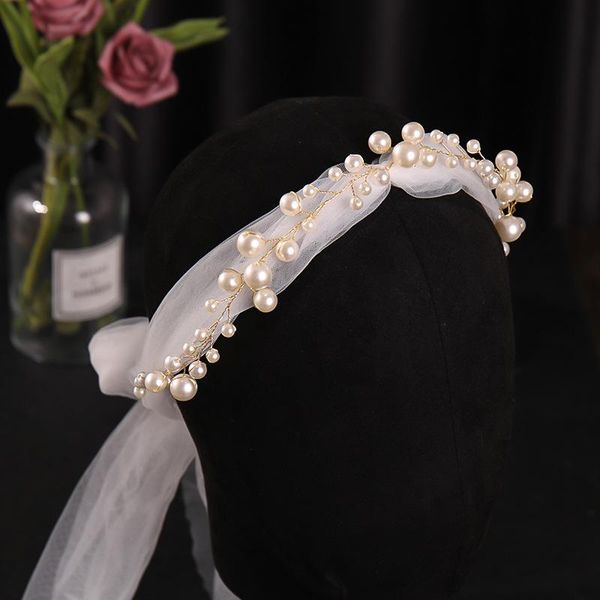 

hair clips & barrettes bridal trendy pearl veil headbands hairwear bride elegant tiaras crown wedding accessories, Golden;silver