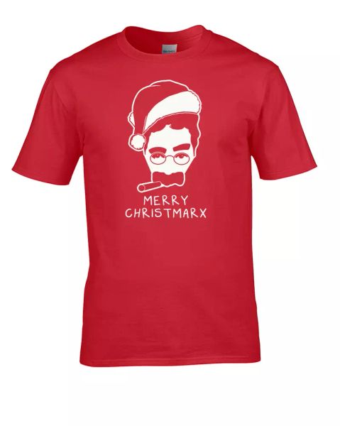 

groucho christmarx- marx brothers santa- boy's youth t-shirt, White;black