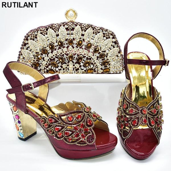 

dress shoes african shoe and bag set decorated with rhinestone ladies high heels matching bags italian in women, Black