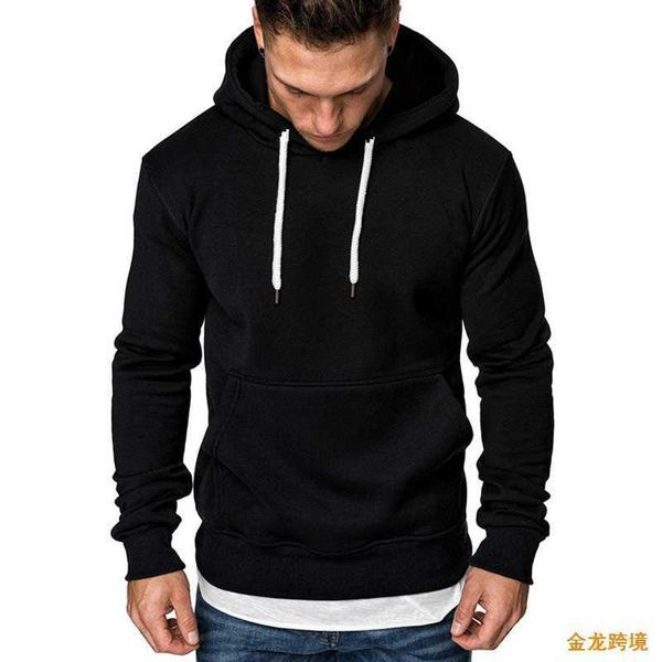 

men autumn winter hooded coat hoodie sweatshirt for man, Black