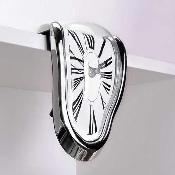 

creative melting distorted clock quartz movement wall hanging art timing clocks household living room decorating accessories