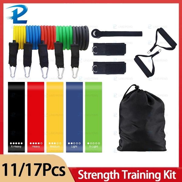 

resistance bands set stretch training yoga exercises fitness band rubber expander tubes for home gym pilates pull rope equipment