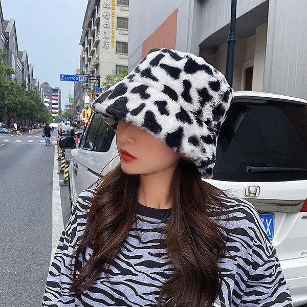 

wide brim hats sunhat faux fur winter bucket hat for women girl solid thickened soft warm fishing cap outdoor vacation lady, Blue;gray