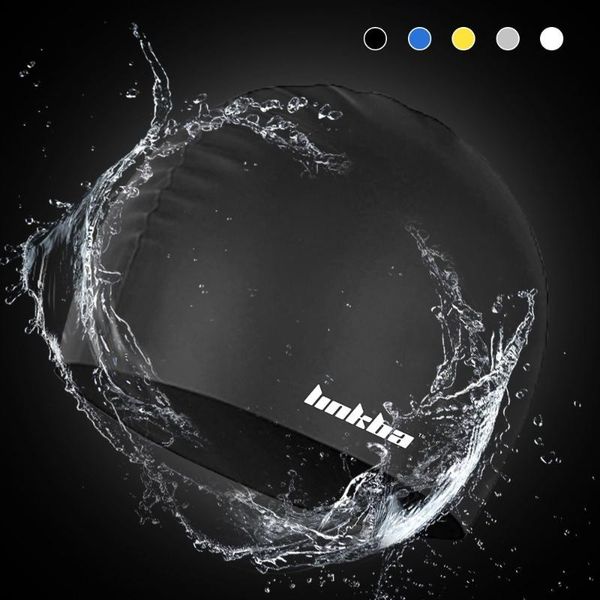 

silicone long hair swimming cap for women men kids swim hat caps
