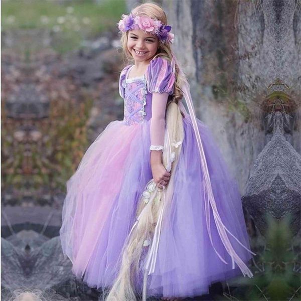 

fancy long sleeve princess cosutme girl dress halloween party girls cosplay up 4 10 years birthday kids dresses for, Red;yellow