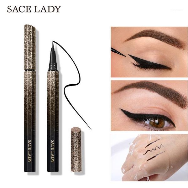 

pc black liquid eyeliner pencil waterproof quick-drying pen durable not blooming lady's eye cosmetics tslm11