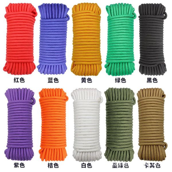 

outdoor gadgets 4-8mm thickened paracord nylon rope products fixed drying protection woven 100m