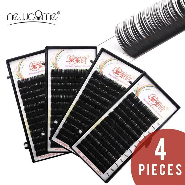 

4 trays eyelash extension individual 3d russian eye lashes natural cilia eyelashes korea silk volume extension1