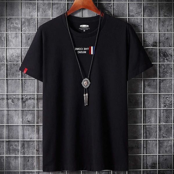 

men's shirt short t-shirt summer fashion loose men's sympathizing student cotton half sleeve top, White;black