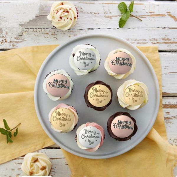 

party decoration 2021 10pcs acrylic christmas cake er dessert decor accessories 2022 navidad for home