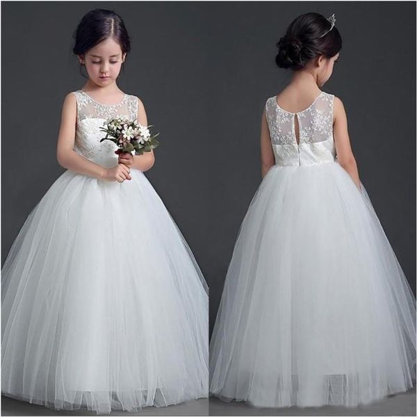 

o-neck sleeveless lace tulle kids formal wear girls pageant baby children party dress birthday christmas flower dresses girl's, Red;yellow