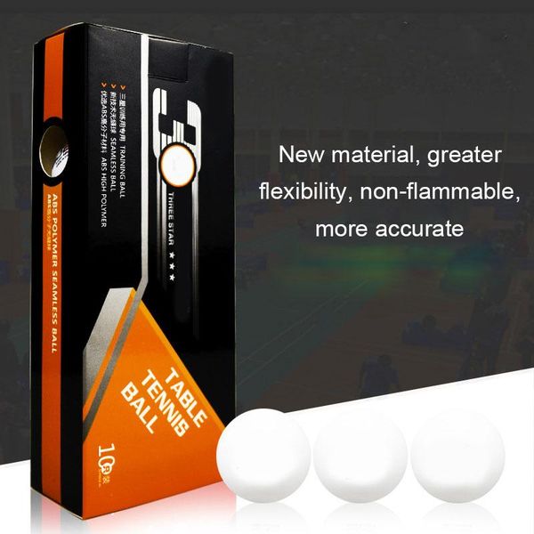 

10pcs table tennis balls 3 star 40+ abs plastic pong training &t8