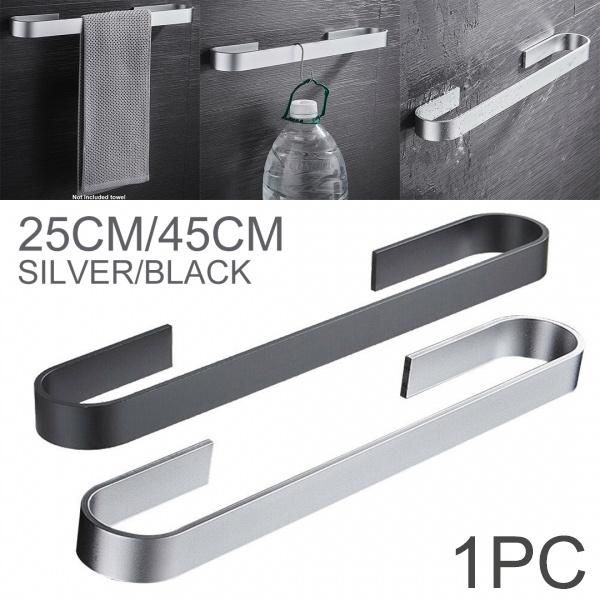 

25/45cm towel rail rack holder bathroom self adhesive wall mounted shelf racks