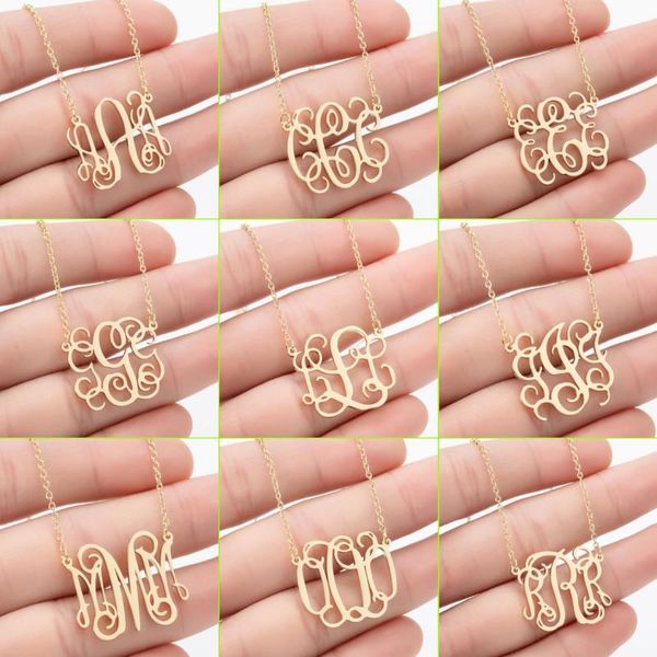 

chains ladies necklace stainless steel gold retro letters english fonts exquisite gifts family lovers friends jewelry fashion, Silver