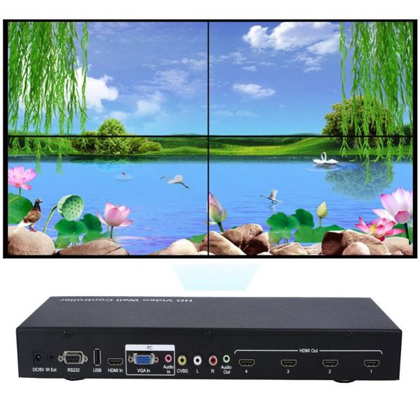 

audio cables & connectors puzhijie 2x2 video wall processor hd tv 1080p matrix splicer splitter display usb vga av controller