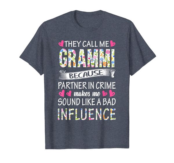 

they call me grammi because partner in crime t shirt, White;black