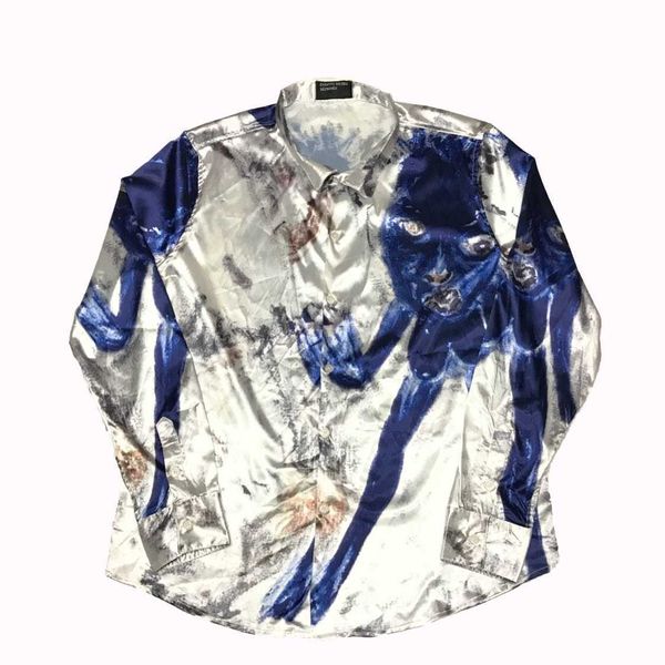 

melancholy rich erd second generation 19fw don van vliet silk smurf artist shirt punr, White;black