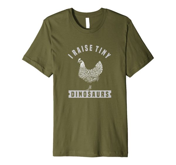 

i raise tiny dinosaurs funny chicken farmer premium t-shirt, White;black