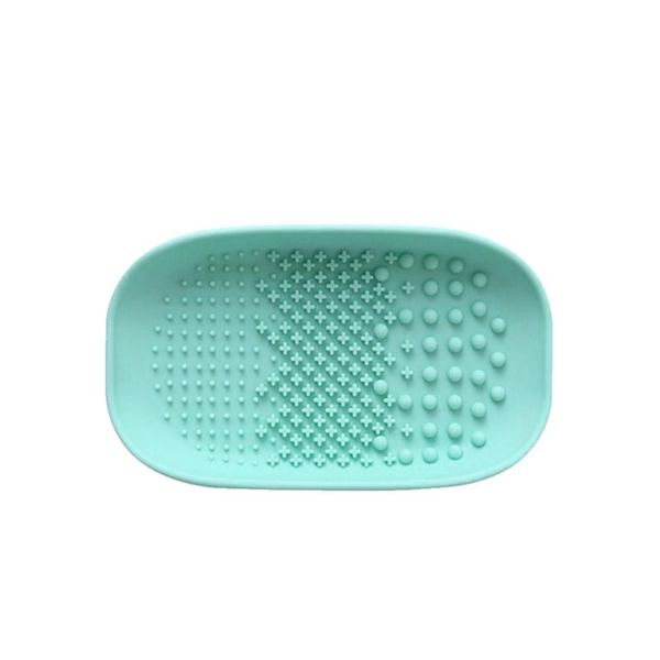 

eyebrow tools & stencils 1pc makeup brush cleaning plate washing dish handheld pad brushes scrub board for light green