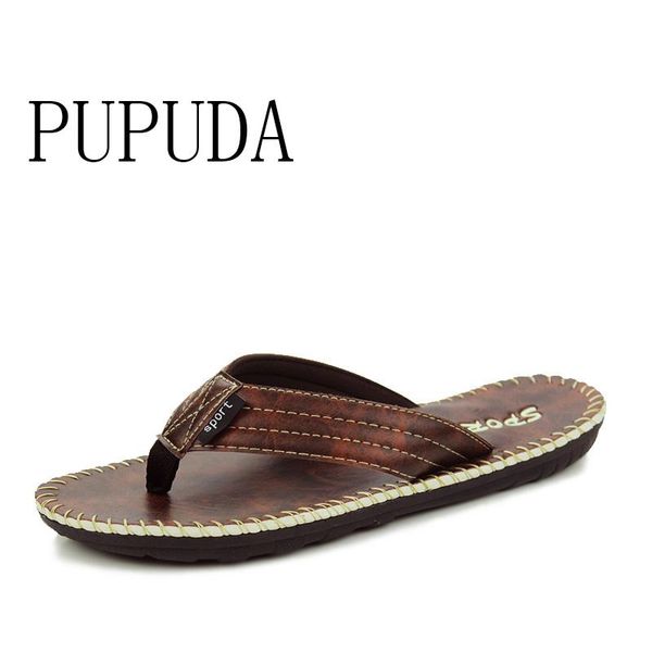 

slippers pupuda summer classic flip flops outdoor men fashion trend house lightweight casual shoes waterproof, Black