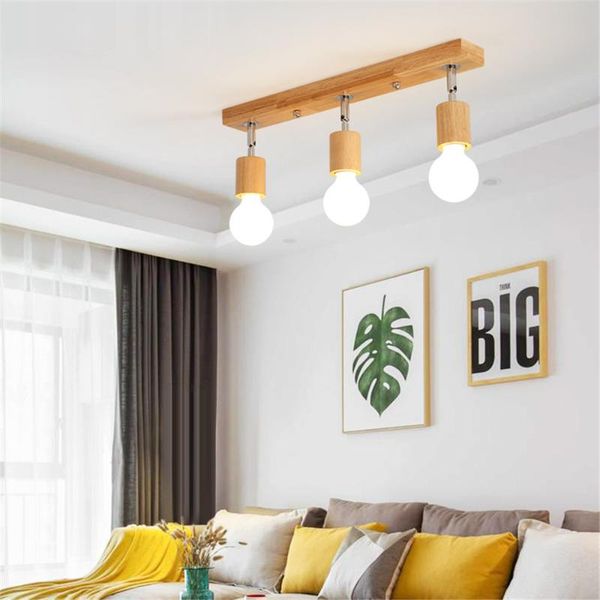 

ceiling lights nordic wooden track light background lighting spotlights modern metal lamps bedroom home decor