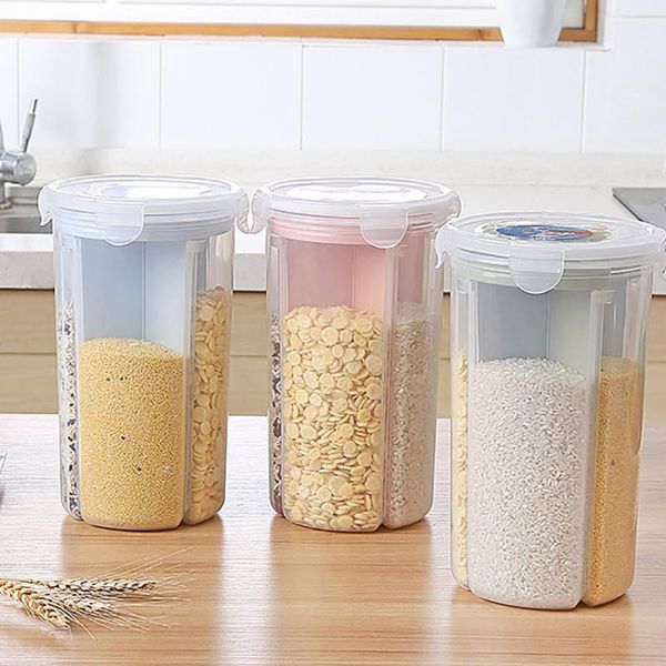 

storage bottles & jars transparent plastic sealed kitchen box food canister keep fresh clear container jar