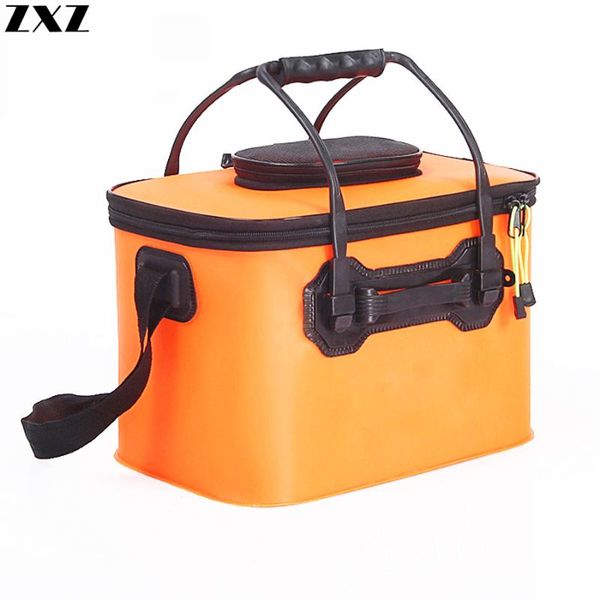 

outdoor camping hiking handing portable fishing bucket live fish box 45/50cm sea waterproof basin storage bags t4 accessories