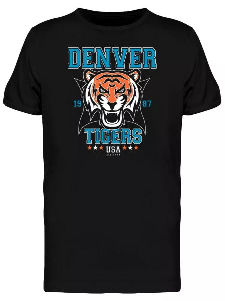 

denver tigers graphic men's tee -image by shutterstock, White;black