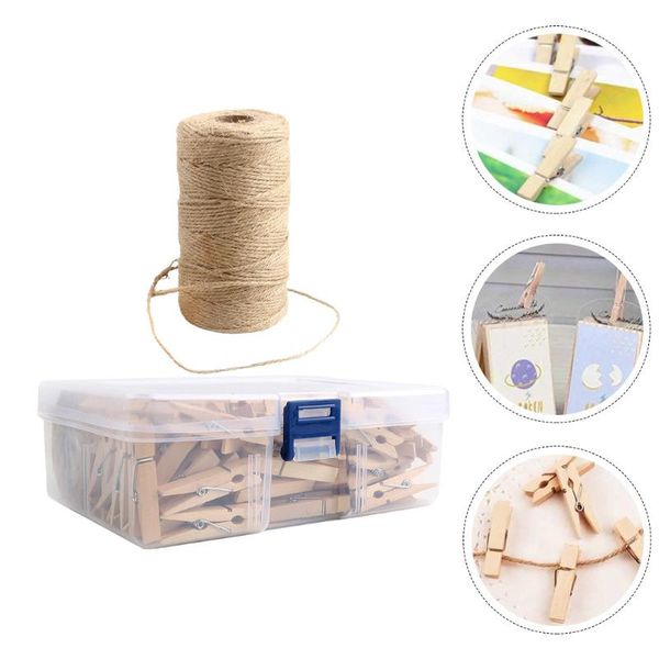 

craft tools 100pcs wooden po clips christmas decorative picture with rope