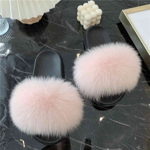 

real big fur slippers women brand fur slippers fuzzy brand fur slides, Black