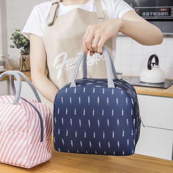 

storage bags portable lunch bag thermal insulated box tote cooler handbag bento pouch dinner container for women kids