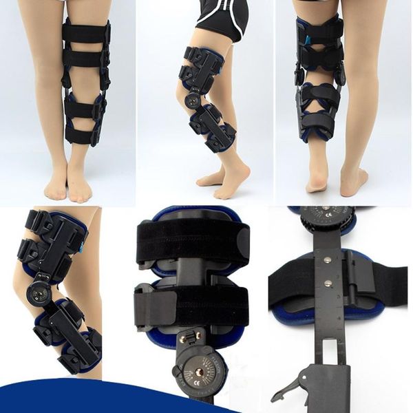 

elbow & knee pads adjustable joint splint sport brace support bone care pain hinged, Black;gray