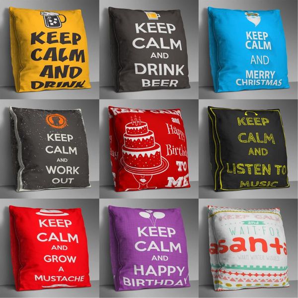 

cushion/decorative pillow letter word double side print cushion cover polyester decorative for sofa seat soft throw case 45x45cm