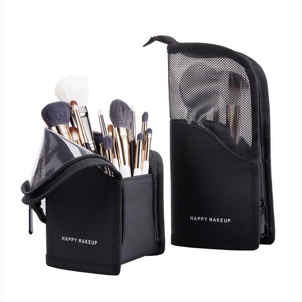 

makeup brushes pouch portable mini trumpet waterproof travel cosmetic bag organizer female beauty brush storage case