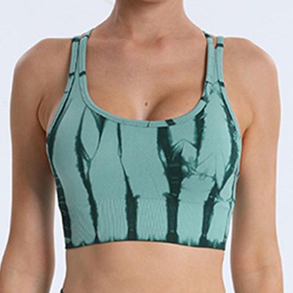 

yoga outfit women without stitching stripe bra gymnasium clothes elasticity sports underwear running training fitness 2021