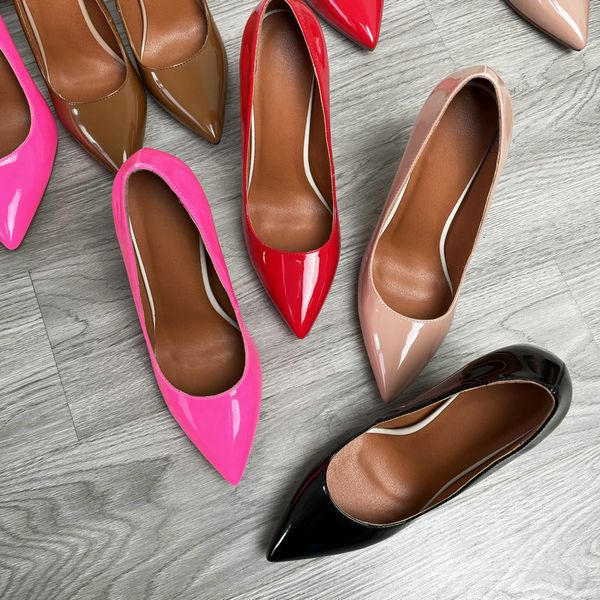 

dress shoes party women's pumps high heels 12cm stilettos nude red blue black yellow pointy toe women big size 202 r7ha