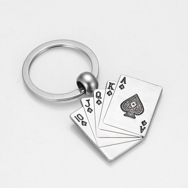 

factory poker key rings alloy pendant keychain bag hangs fashion jewelry promotion gift will and sandy drop shipping