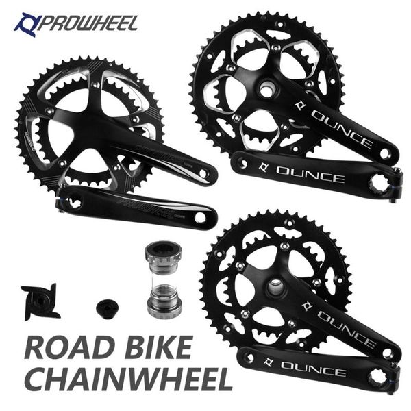 

bike heels & chainwheels prowheel hollow double sprockets road crank 110 bcd 130 bicycle sprocket bottom bracket 170mm 53-39t 50-34t