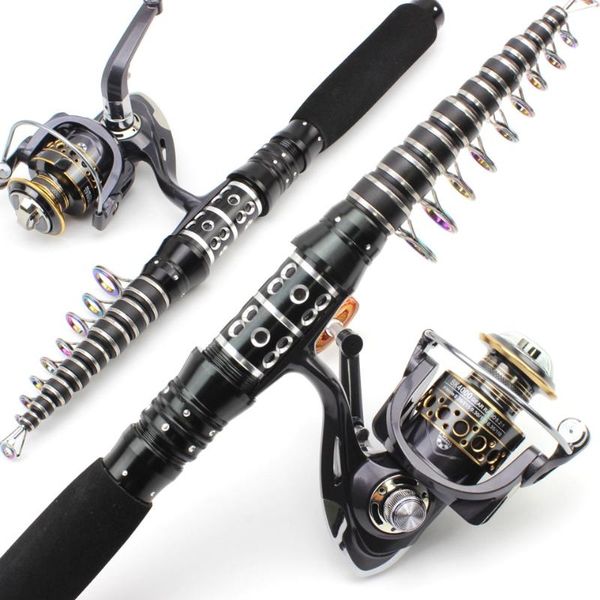 

boat fishing rods 1.8m2.1m2.4m2.7m3.0m rod reel combos portable spinning and multifunction beginner set