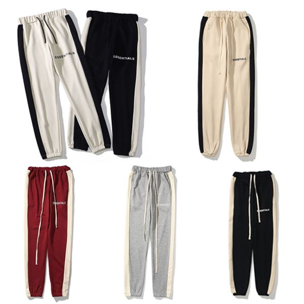 

mens autumn winter pants usa fear of god essentials silicone letters print trousers casual fog sweatpants men women fg jogger pant, Black