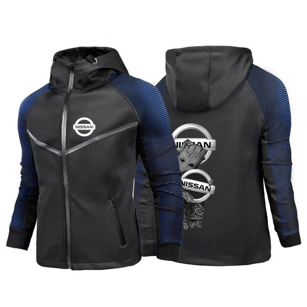 

men's hoodies & sweatshirts 2021 nissan spring and autumn printing racing suit breathable fashion comfortable casual zipper jacket coat, Black