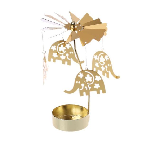 

snowman rotary spinning carousel swivel tealight candle holder stand tea light holders