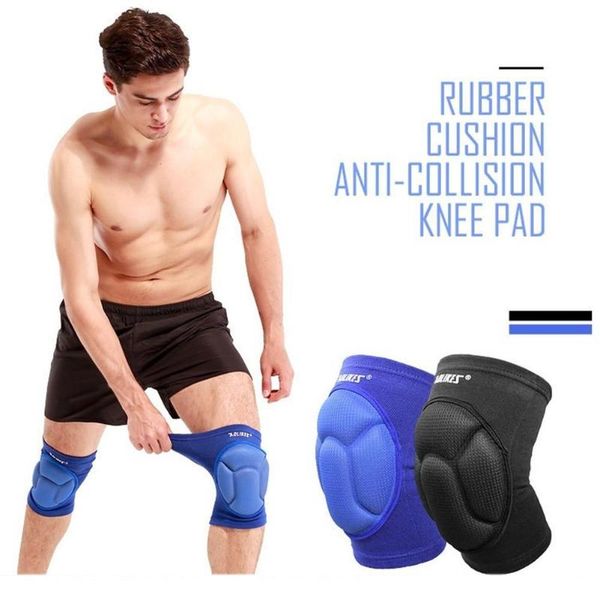 

elbow & knee pads 1pair thicken kneepad anti-collision sponge dance ridding protector pad for all sports, Black;gray