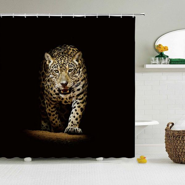 

shower curtains animals printed 3d bath waterproof polyester cloth washable bathroom curtain with hook