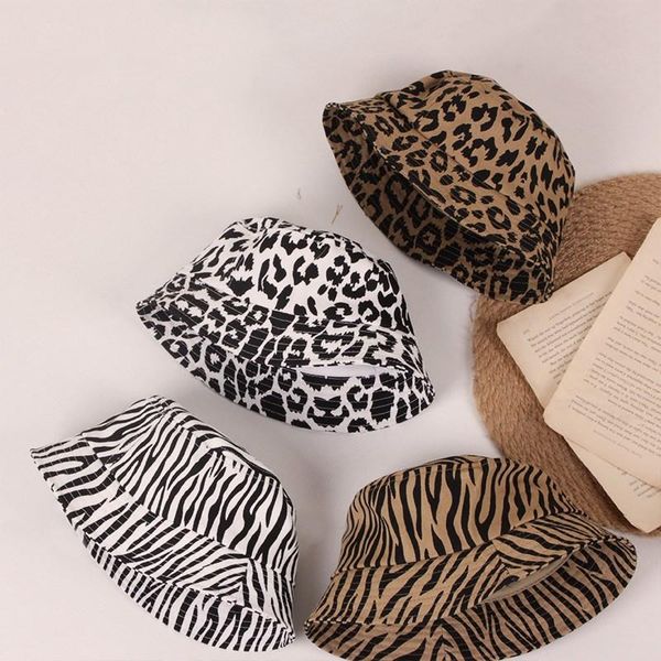 

caps & hats toddler summer bucket hat cute leopard animal pattern sunscreen panama short brim uv protection children outdoor fisherman, Yellow