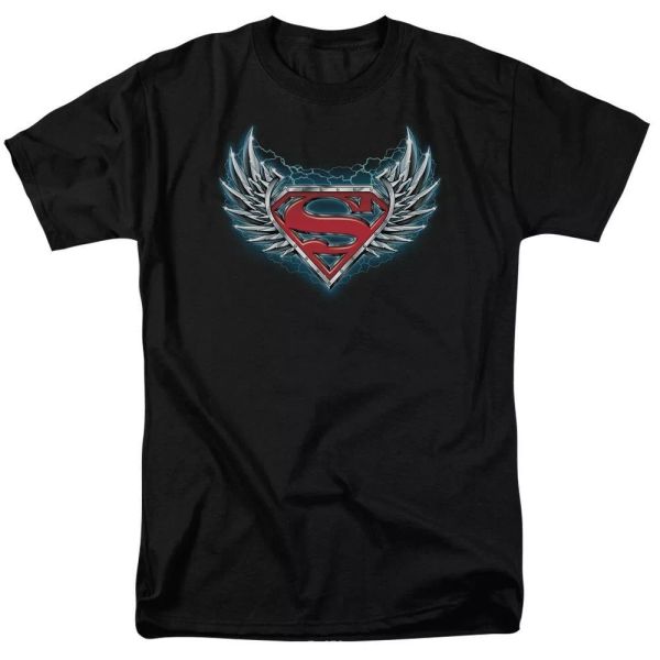 

superman steel wings logo t-shirt dc comics sizes s-3x new, White;black
